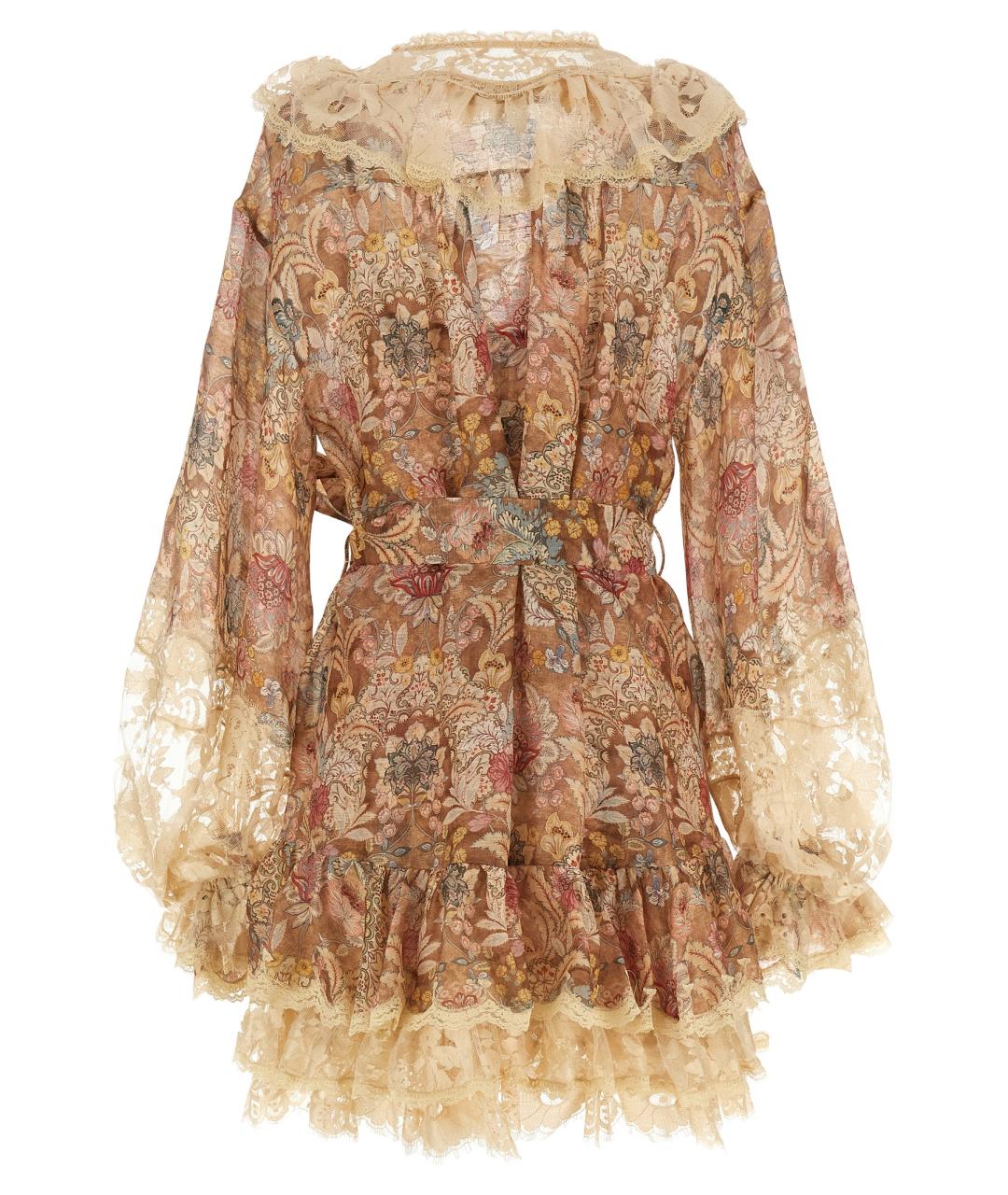 ZIMMERMANN Мульти льняное коктейльное платье, фото 2