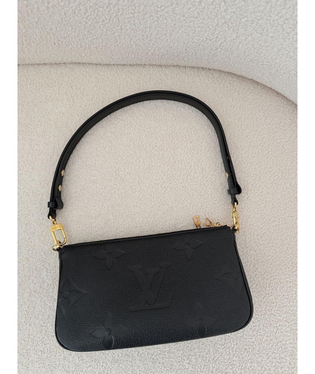 LOUIS VUITTON Черная кожаная сумка с короткими ручками, фото 2