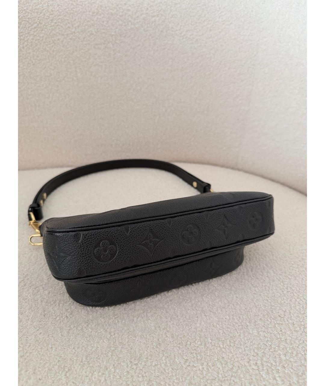 LOUIS VUITTON Черная кожаная сумка с короткими ручками, фото 3