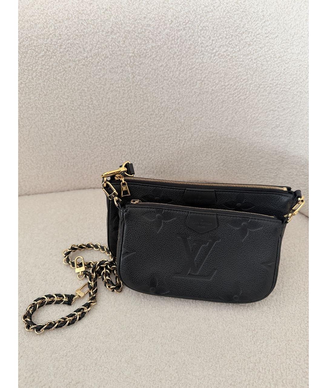 LOUIS VUITTON Черная кожаная сумка с короткими ручками, фото 4