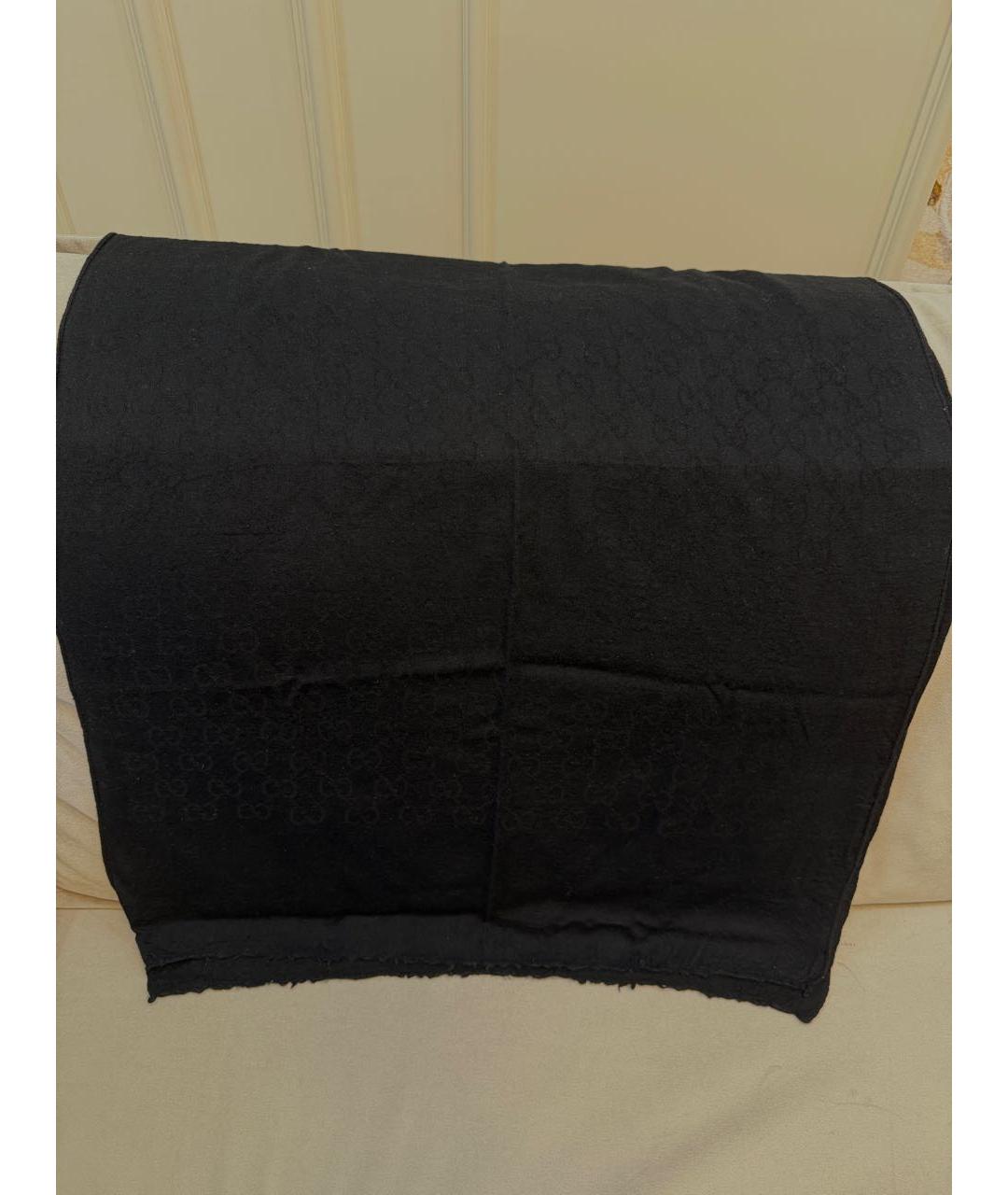 GUCCI Черный шарф, фото 2