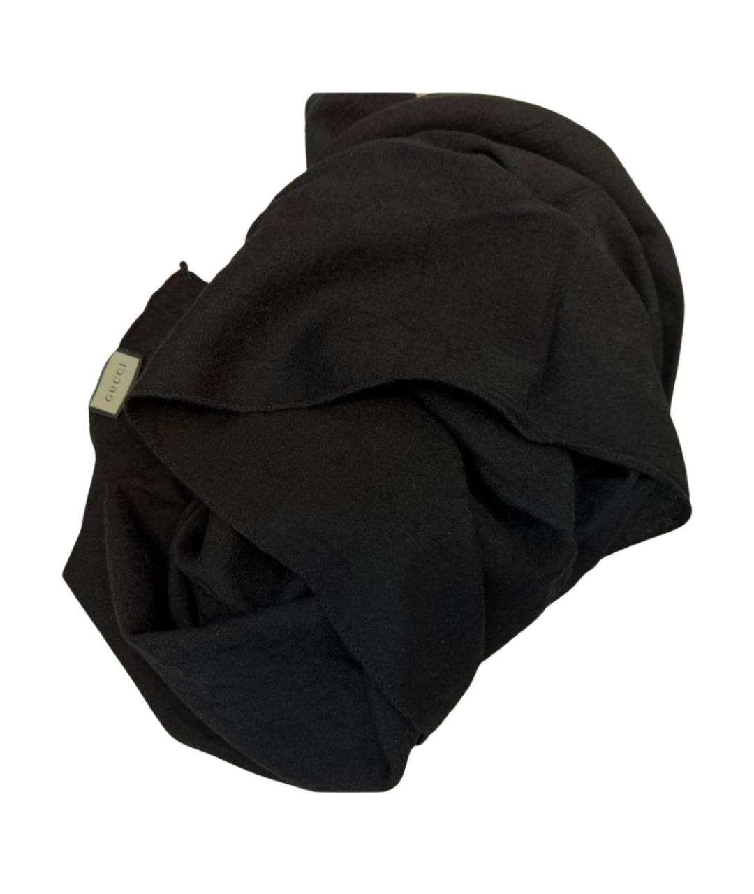 GUCCI Черный шарф, фото 1