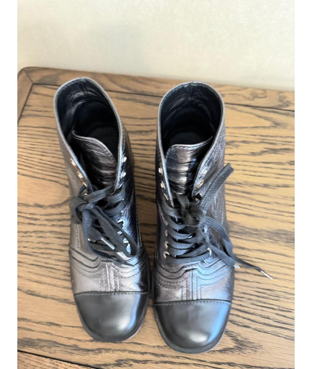 CHANEL Серебряные кожаные ботильоны, фото 3