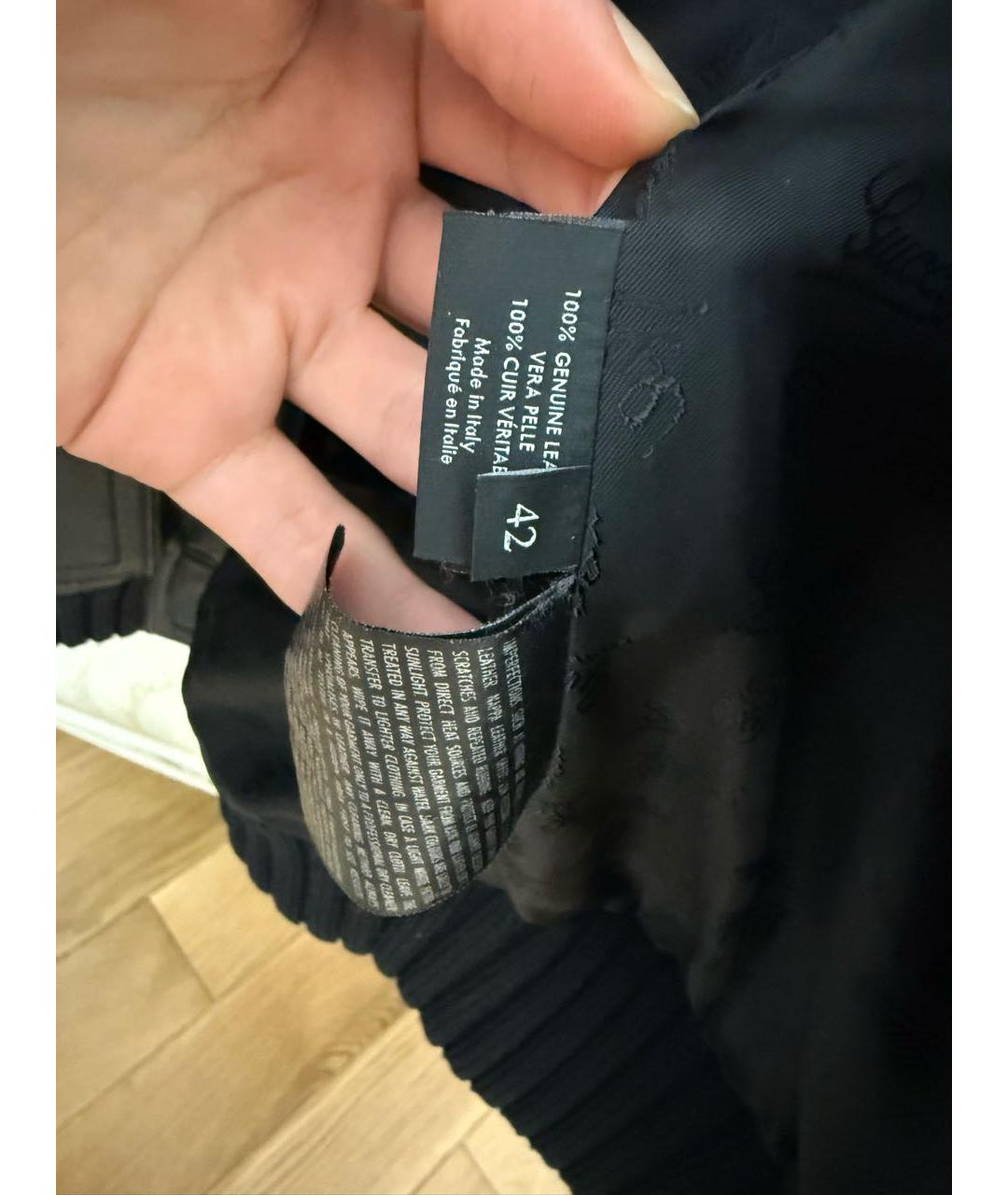 GUCCI Темно-синяя кожаная куртка, фото 3