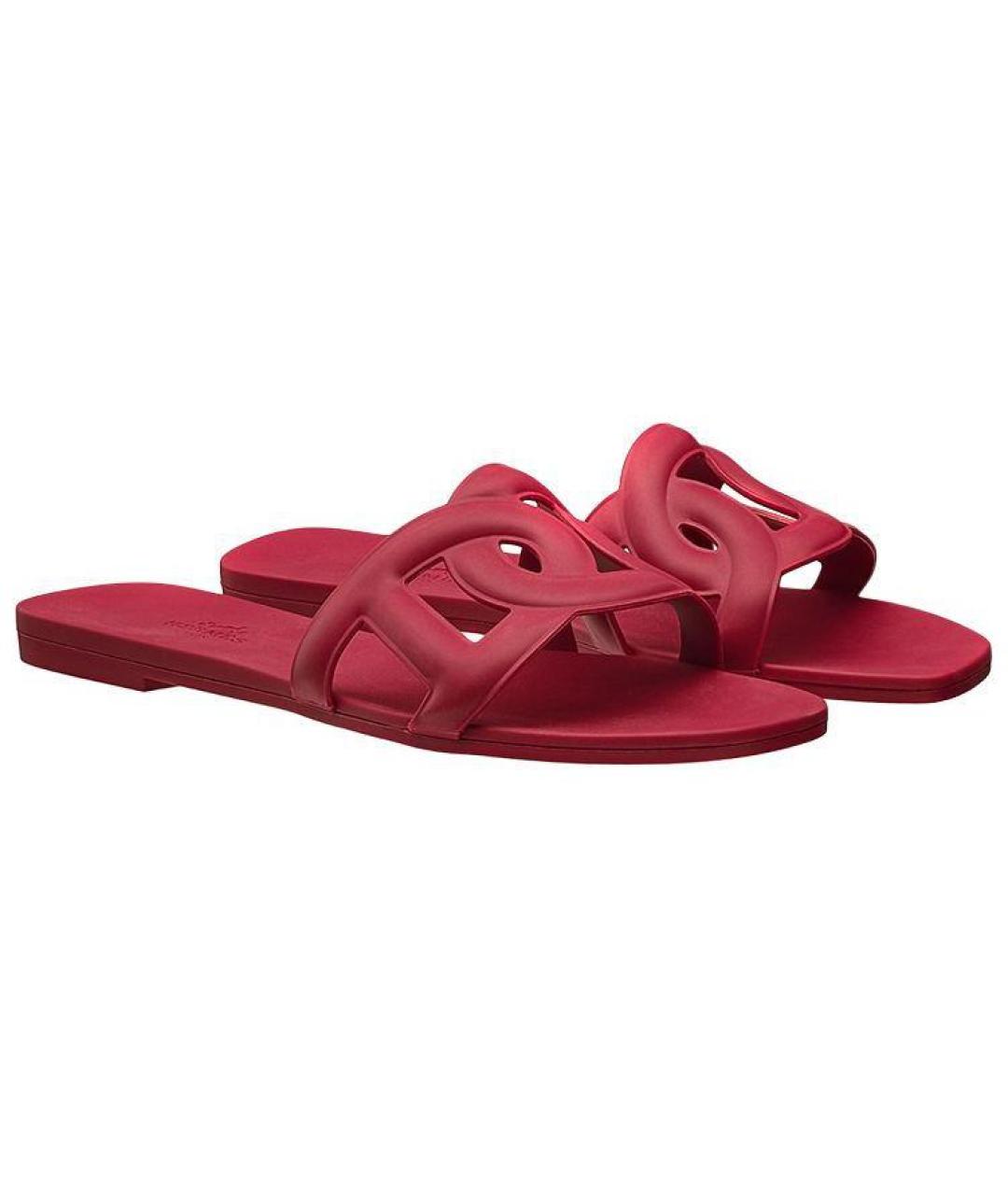 HERMES Бордовые сандалии, фото 3