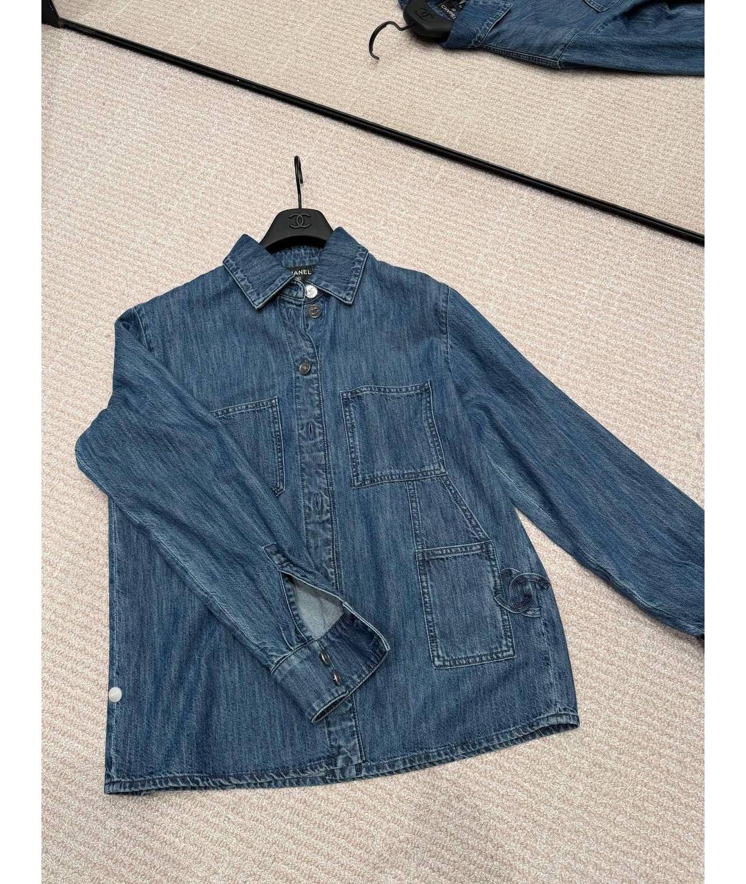 CHANEL Синяя деним рубашка, фото 5