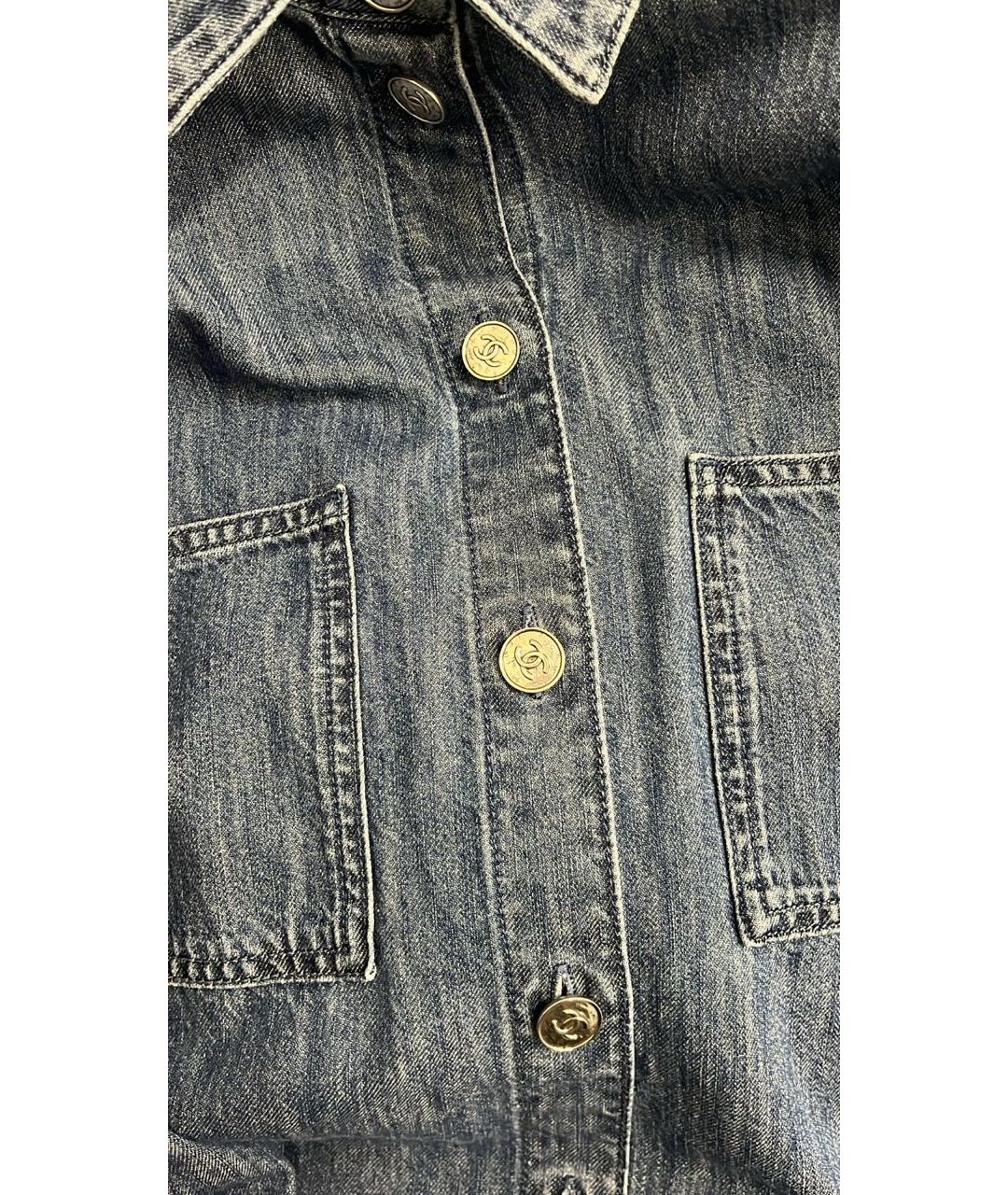 CHANEL Синяя деним рубашка, фото 3
