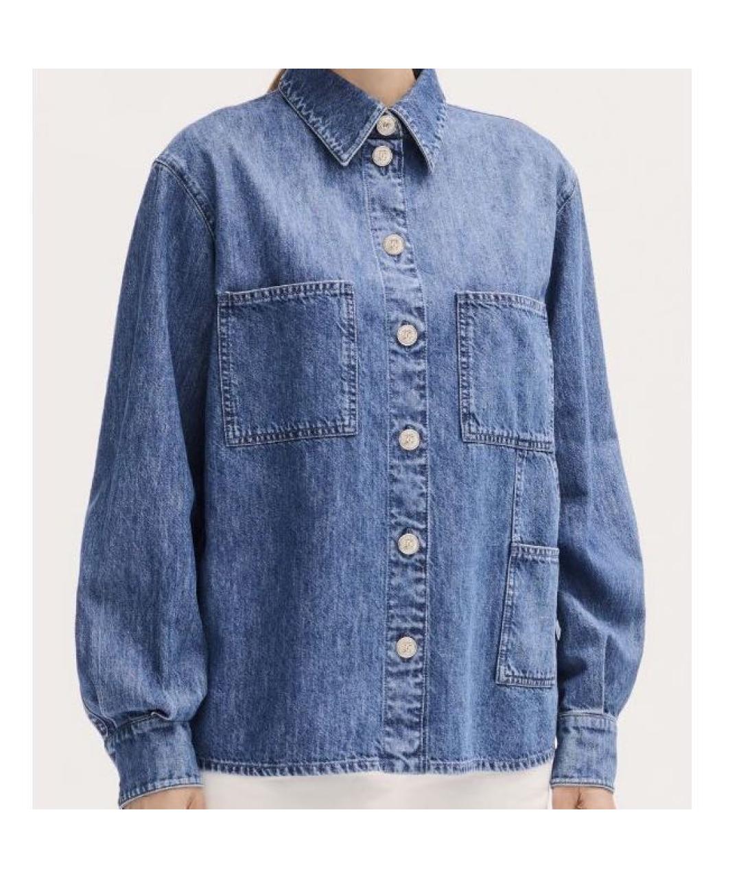CHANEL Синяя деним рубашка, фото 4