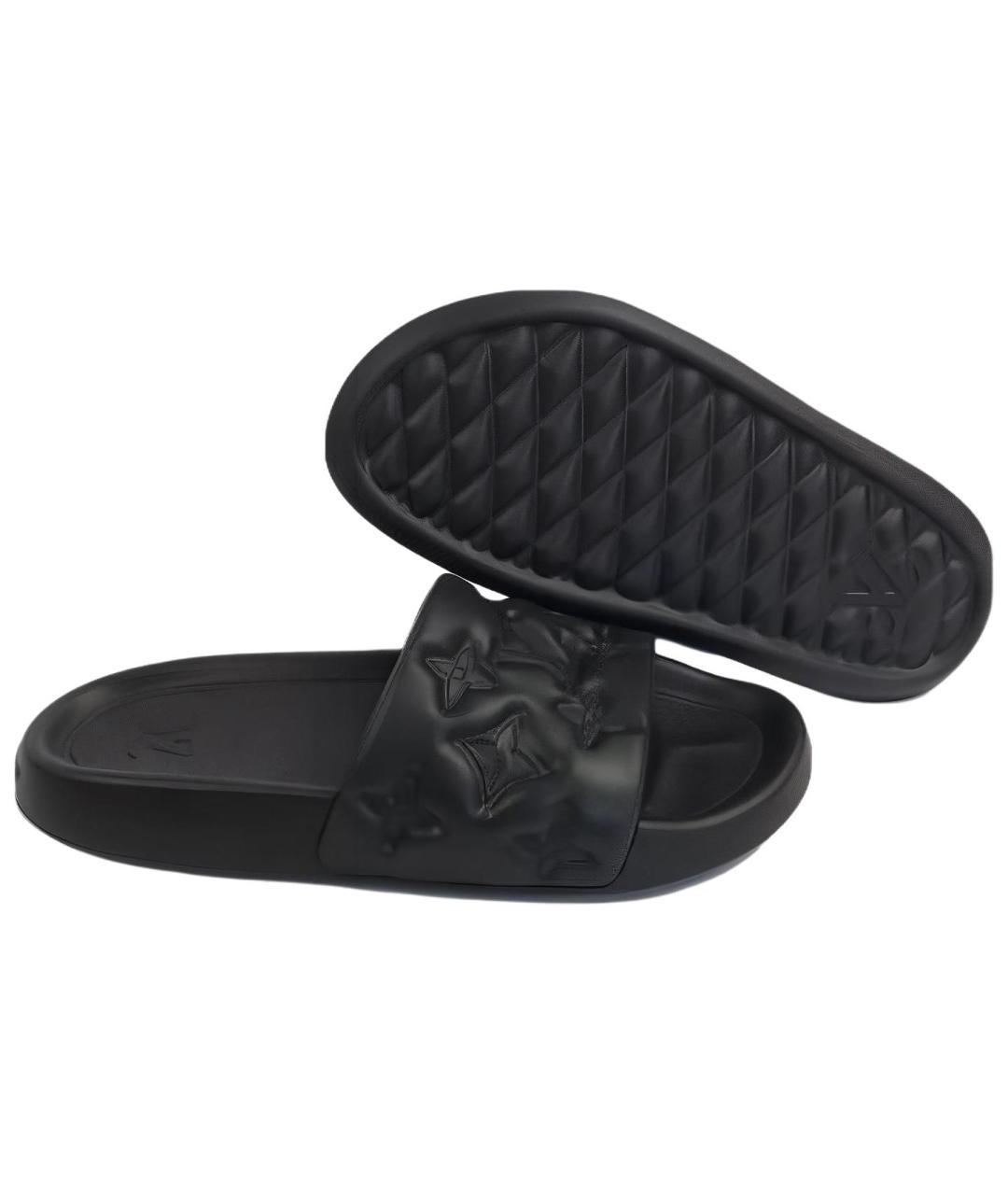 LOUIS VUITTON Черные шлепанцы, фото 5