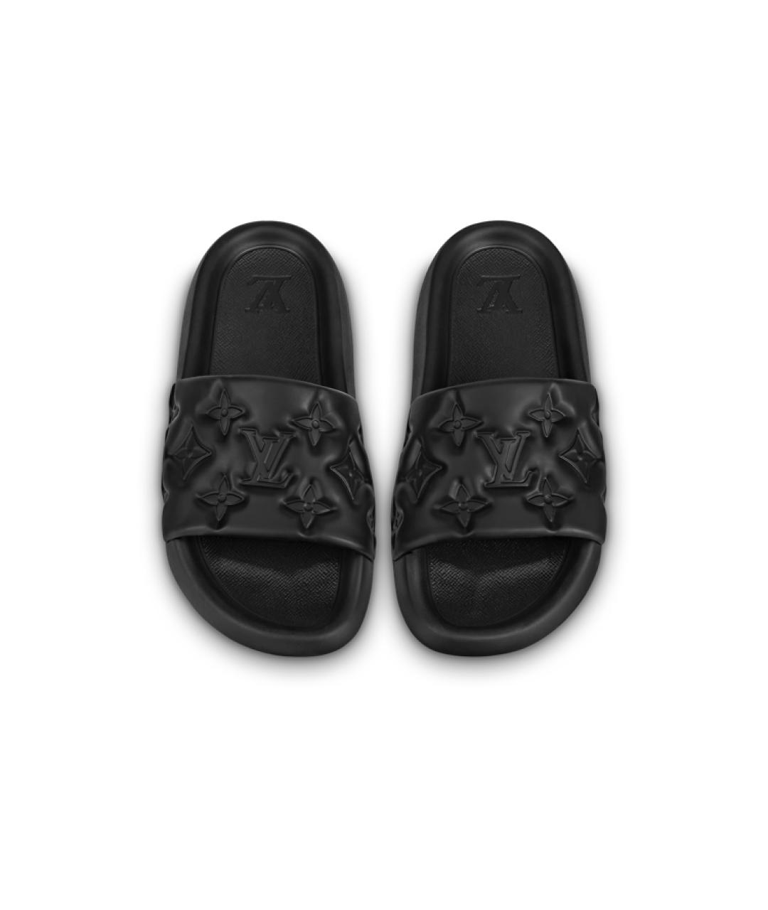 LOUIS VUITTON Черные шлепанцы, фото 4