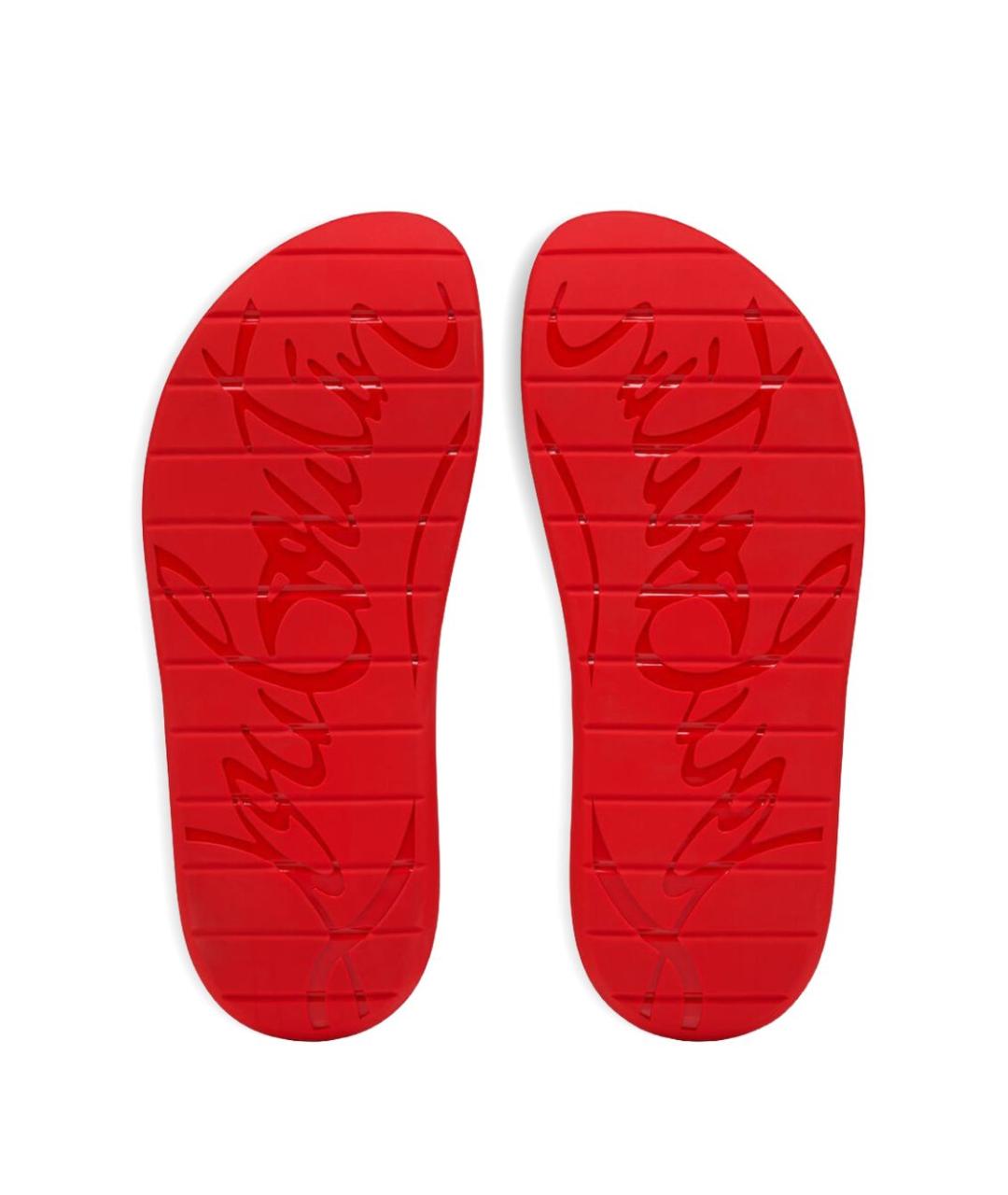 CHRISTIAN LOUBOUTIN Черные резиновые шлепанцы, фото 5