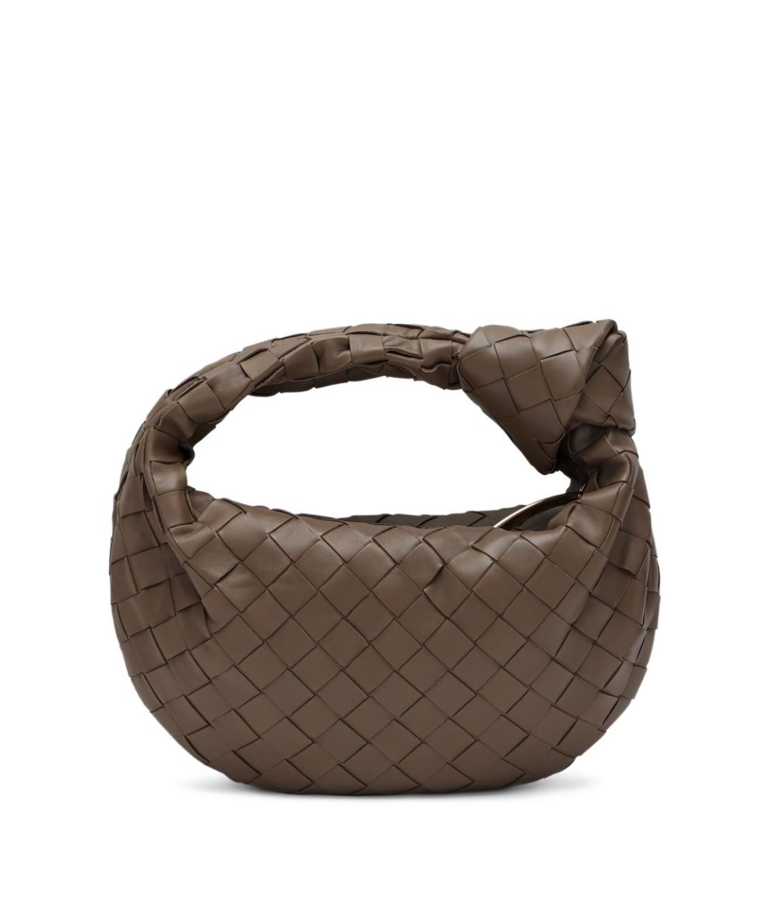 BOTTEGA VENETA Коричневая кожаная сумка с короткими ручками, фото 5