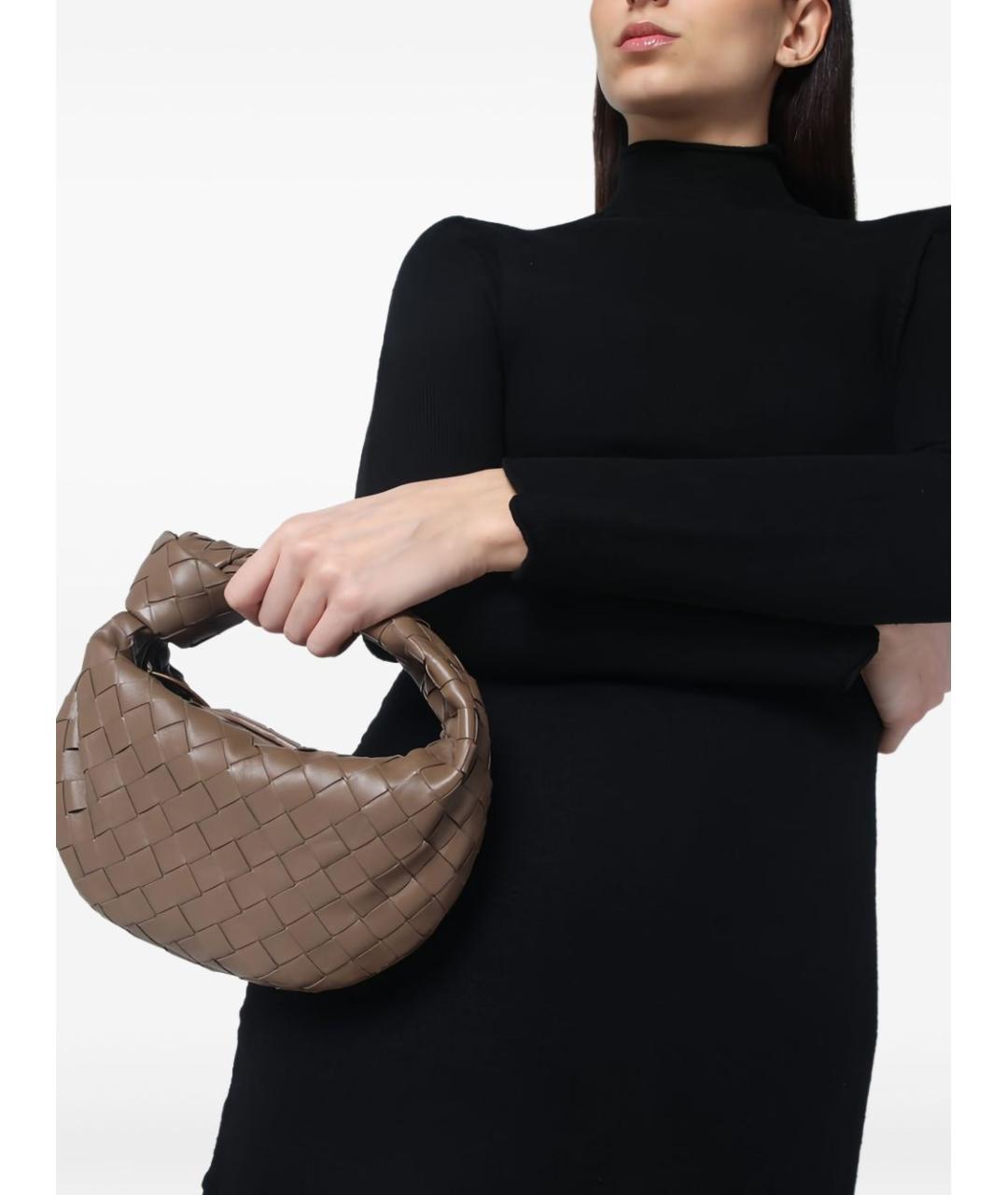 BOTTEGA VENETA Коричневая кожаная сумка с короткими ручками, фото 2