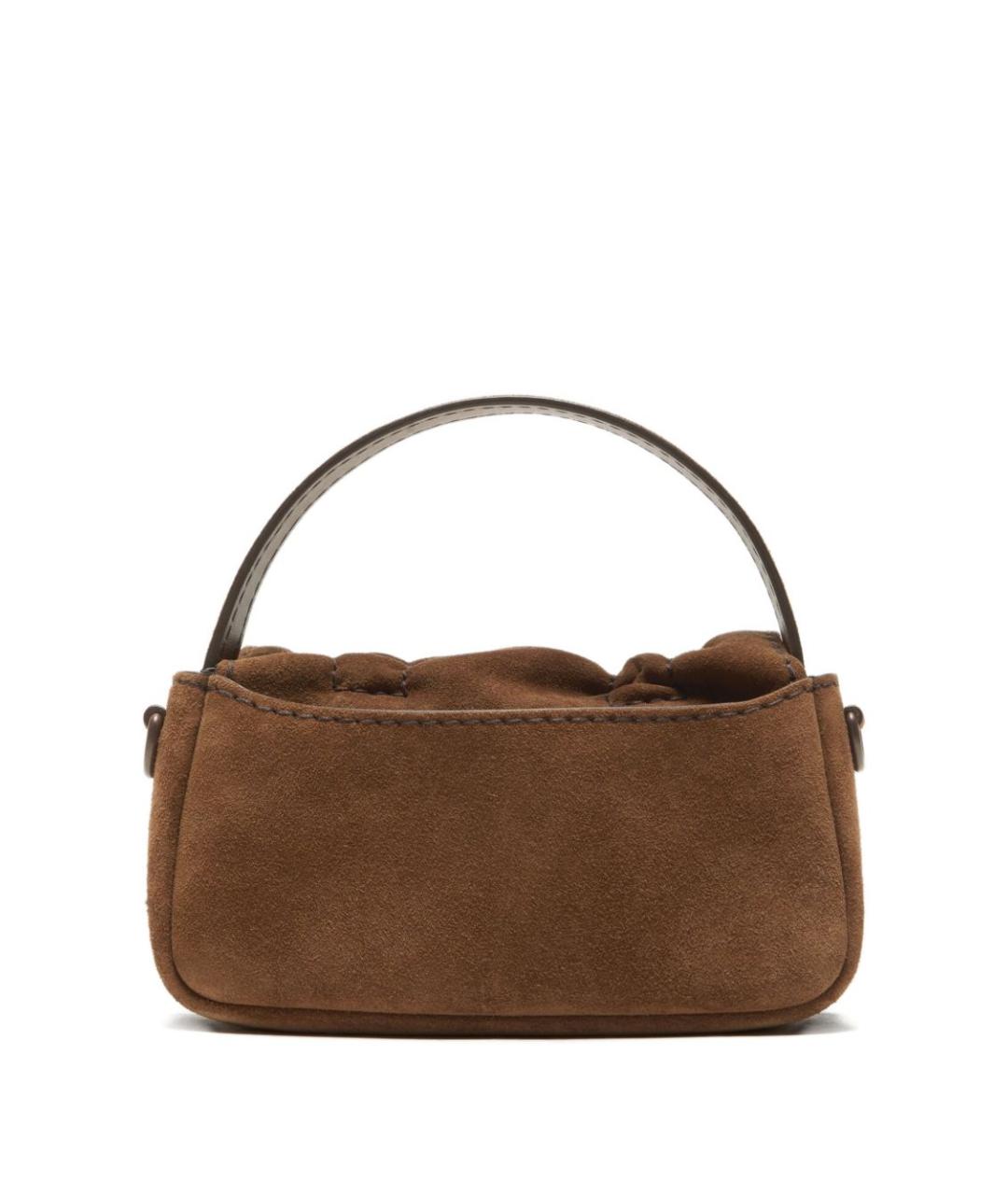 ACNE STUDIOS Коричневая замшевая сумка через плечо, фото 4