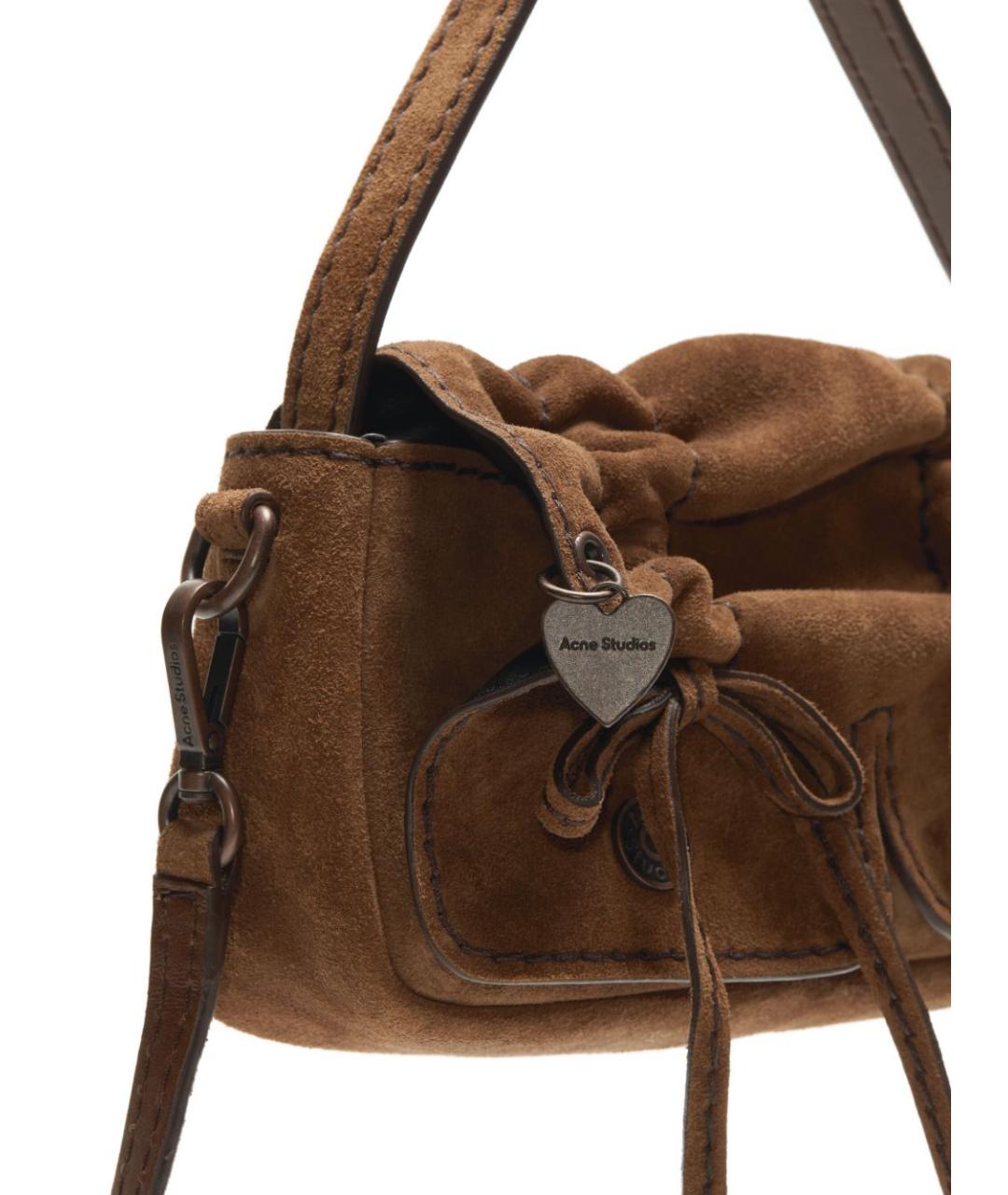 ACNE STUDIOS Коричневая замшевая сумка через плечо, фото 2