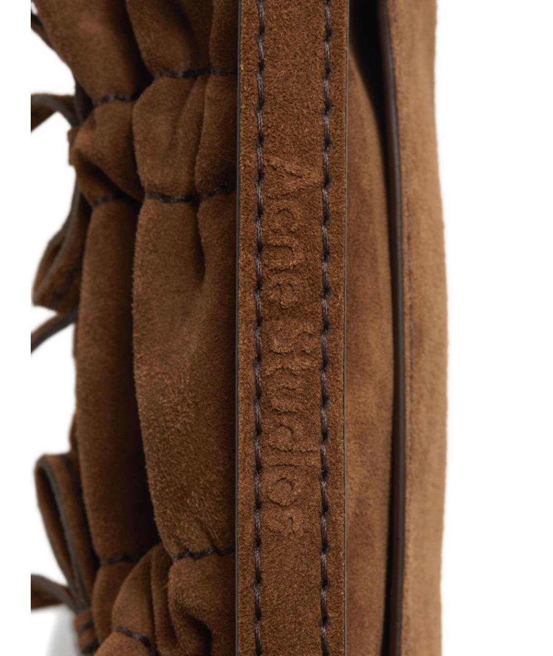 ACNE STUDIOS Коричневая замшевая сумка через плечо, фото 3