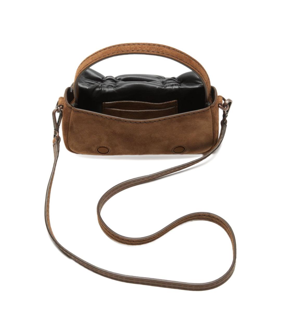 ACNE STUDIOS Коричневая замшевая сумка через плечо, фото 5