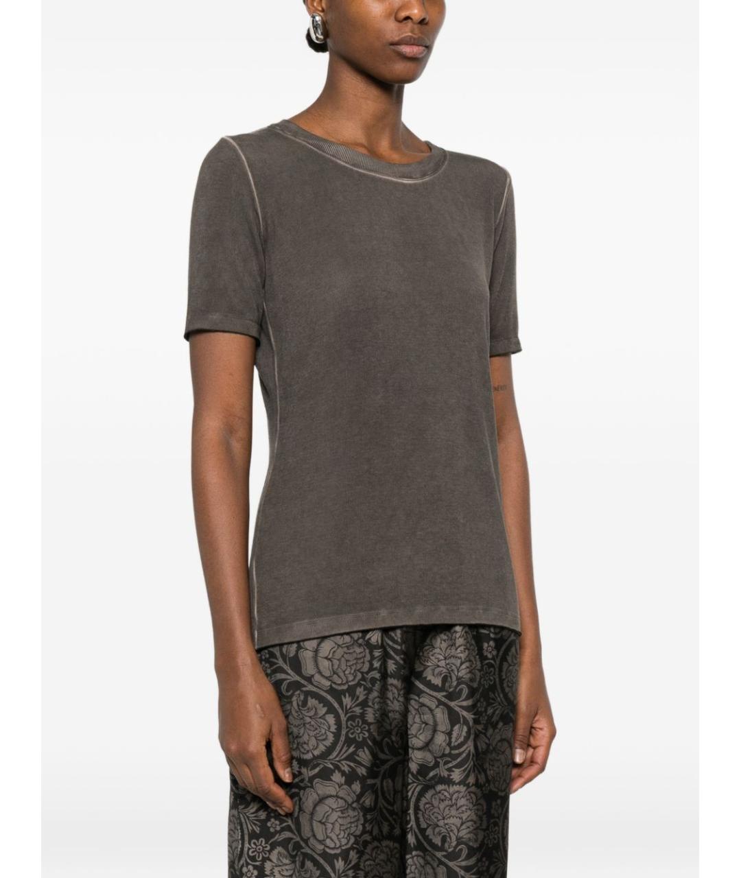 UMA WANG Серая вискозная футболка, фото 5