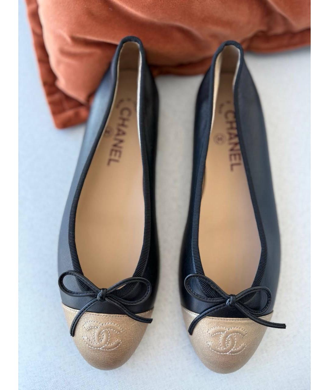 CHANEL Черные кожаные балетки, фото 3