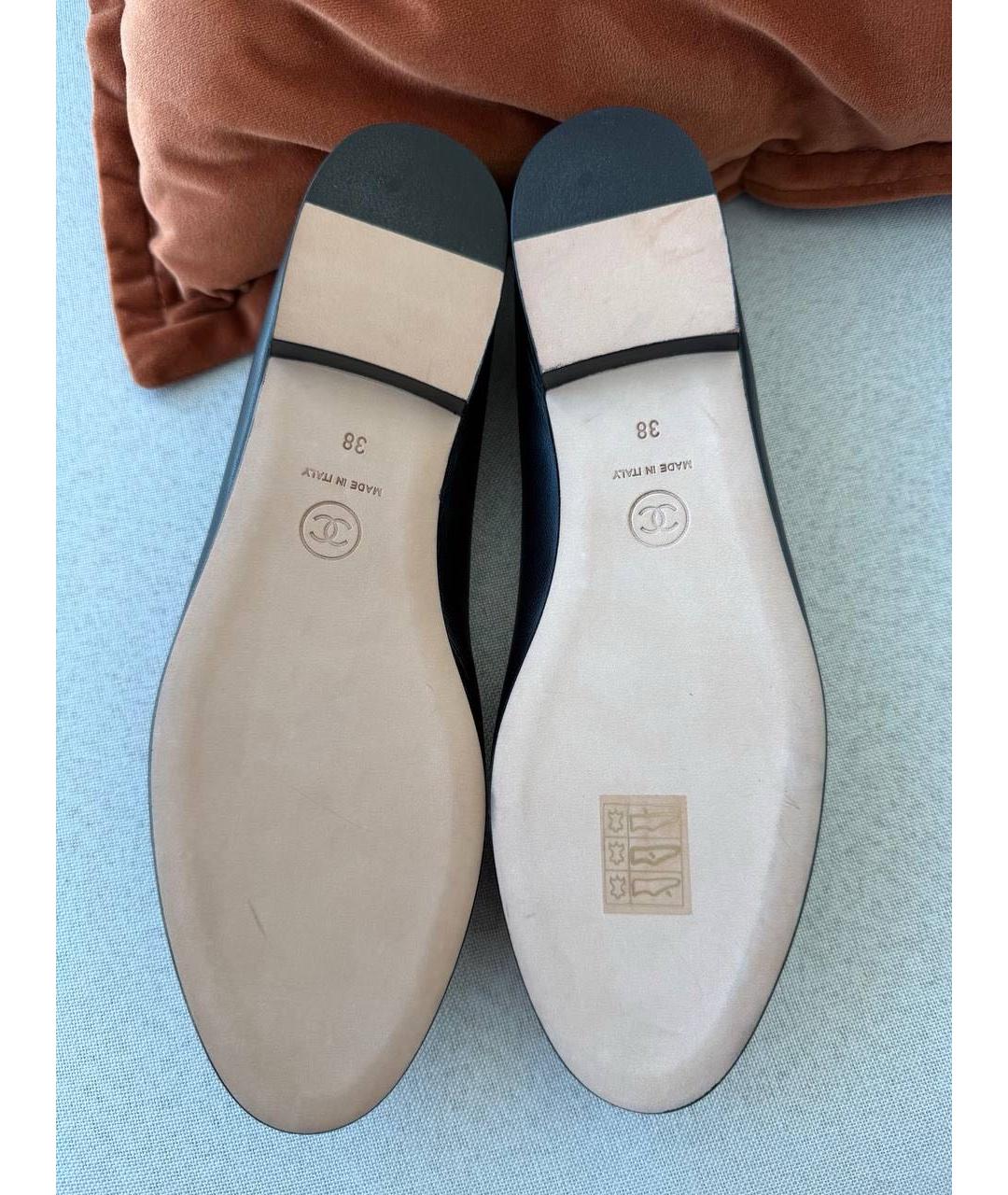 CHANEL Черные кожаные балетки, фото 4