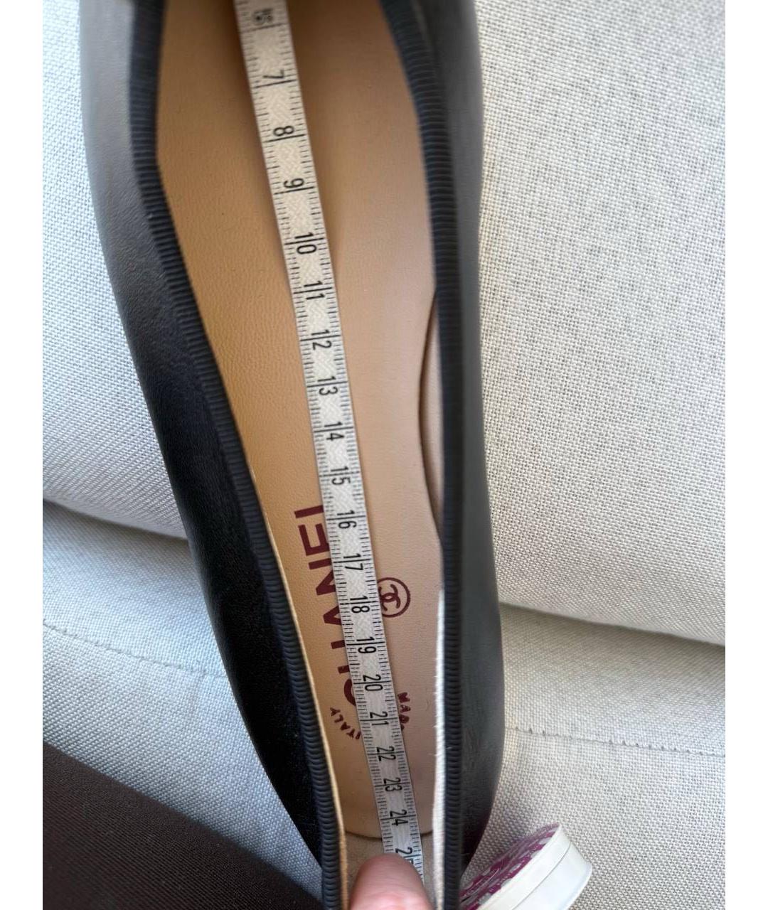 CHANEL Черные кожаные балетки, фото 5