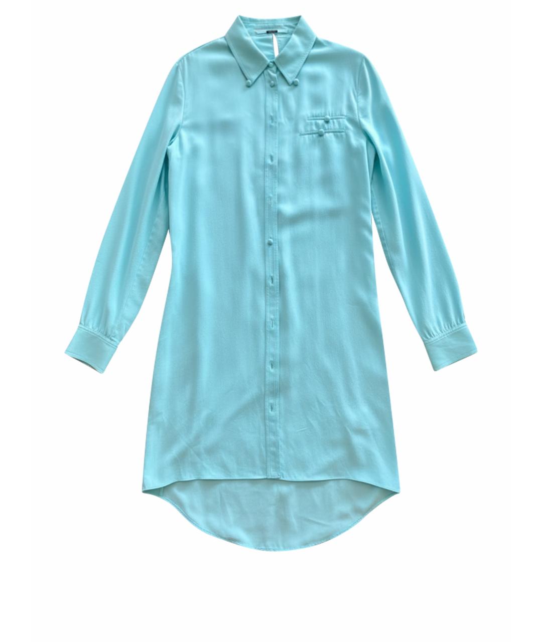 ALEXANDER WANG Бирюзовое шелковое платье, фото 1