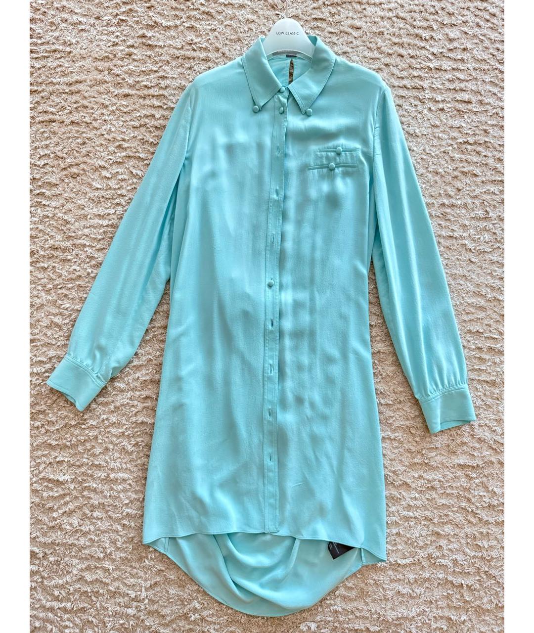 ALEXANDER WANG Бирюзовое шелковое платье, фото 6