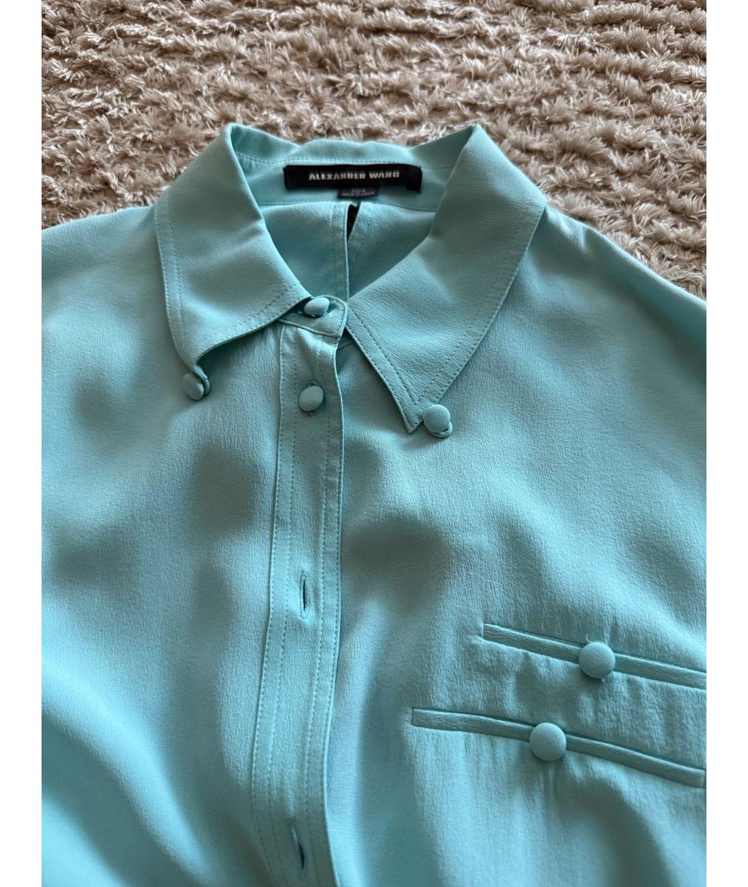 ALEXANDER WANG Бирюзовое шелковое платье, фото 3