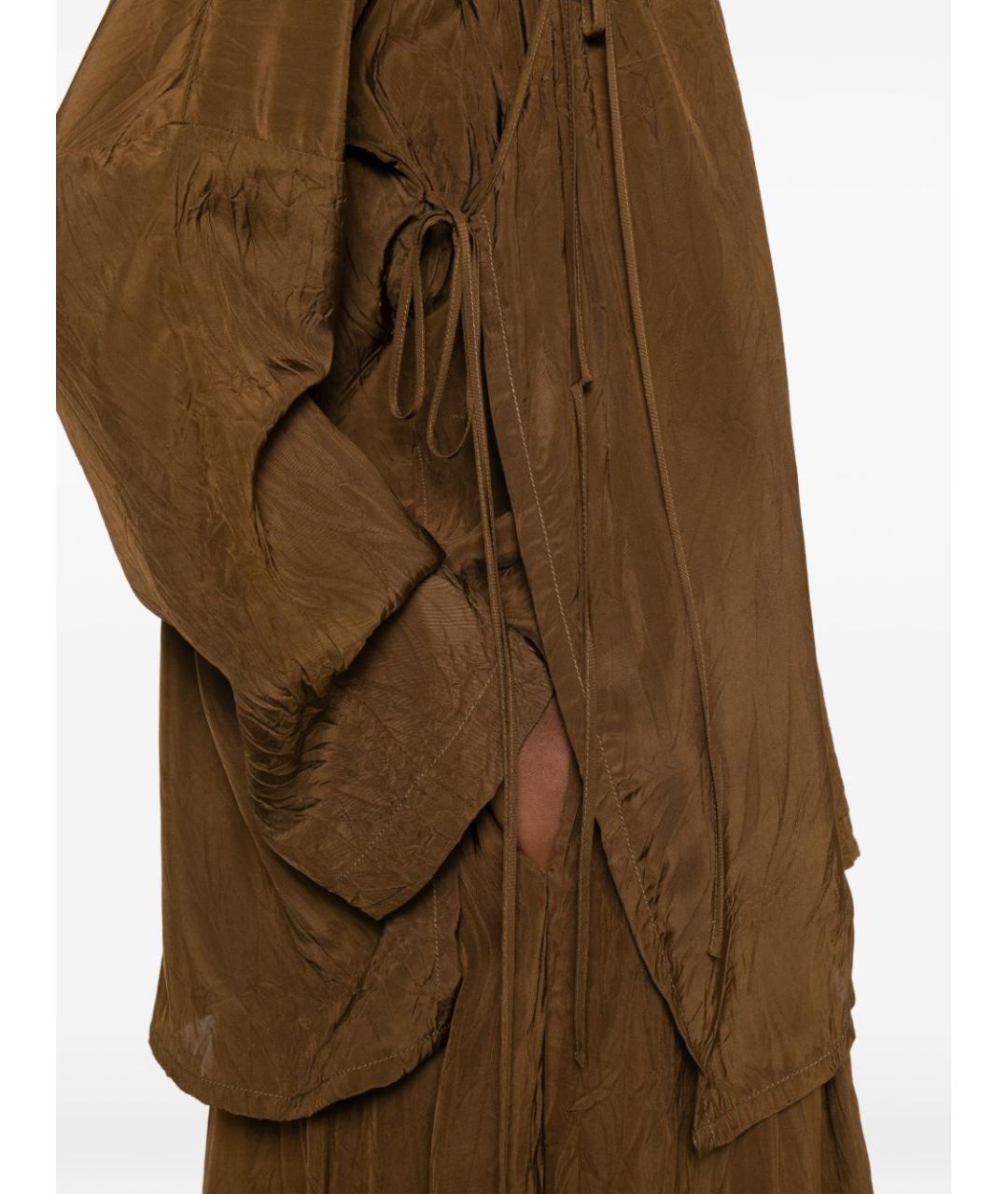 UMA WANG Коричневая вискозная блузы, фото 5