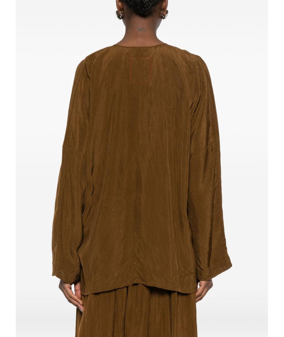 UMA WANG Коричневая вискозная блузы, фото 2