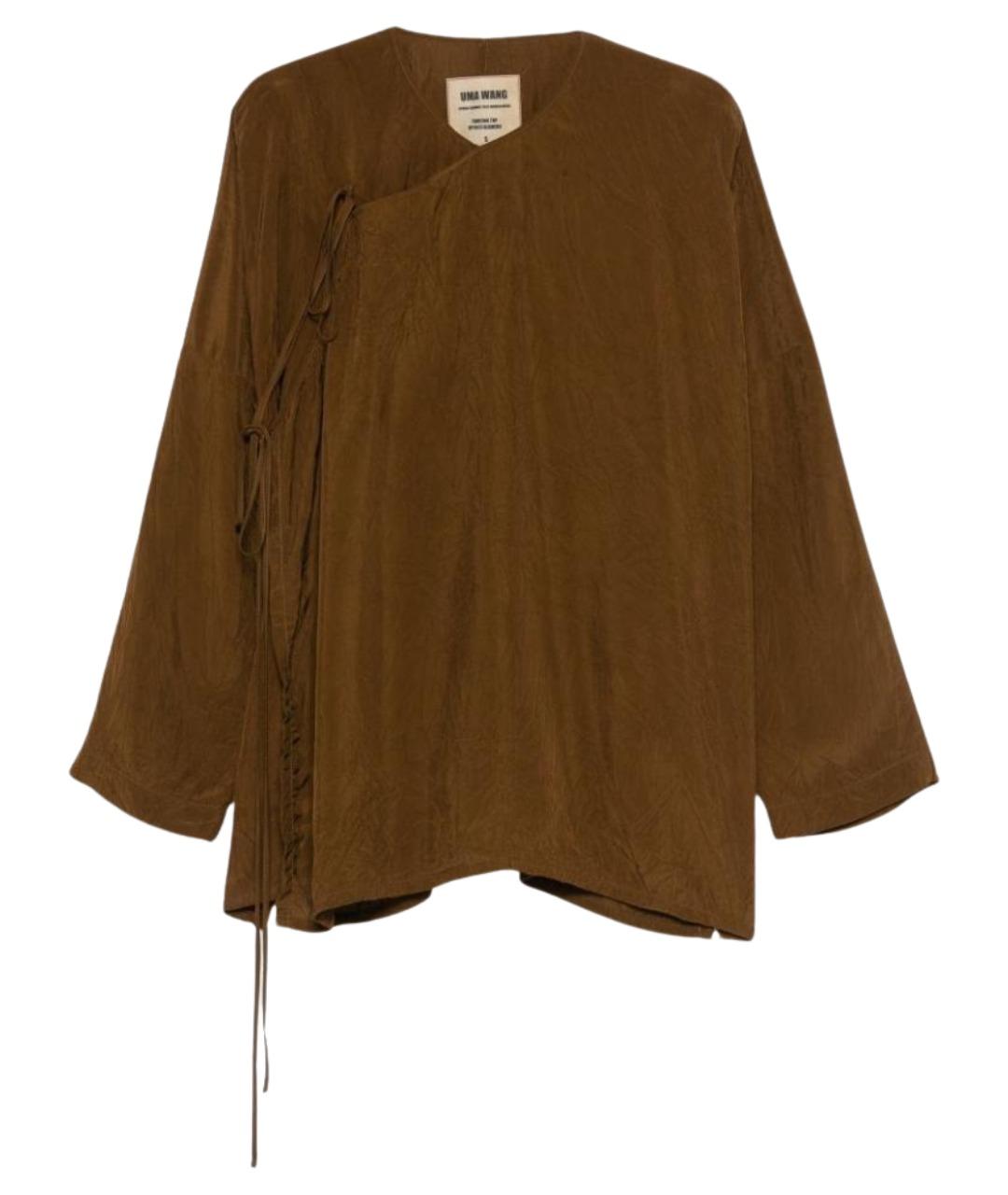 UMA WANG Коричневая вискозная блузы, фото 1