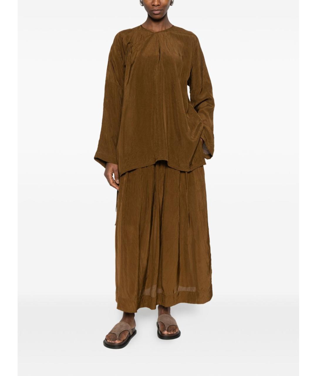 UMA WANG Коричневая вискозная блузы, фото 3