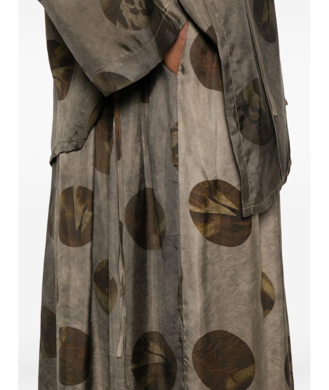 UMA WANG Серая хлопковая юбка миди, фото 5