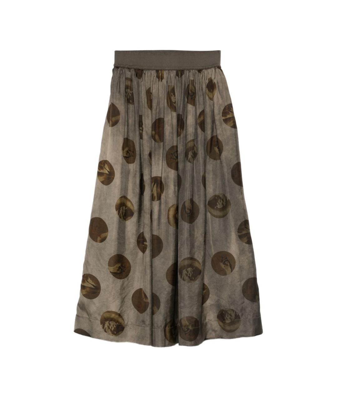 UMA WANG Серая хлопковая юбка миди, фото 1
