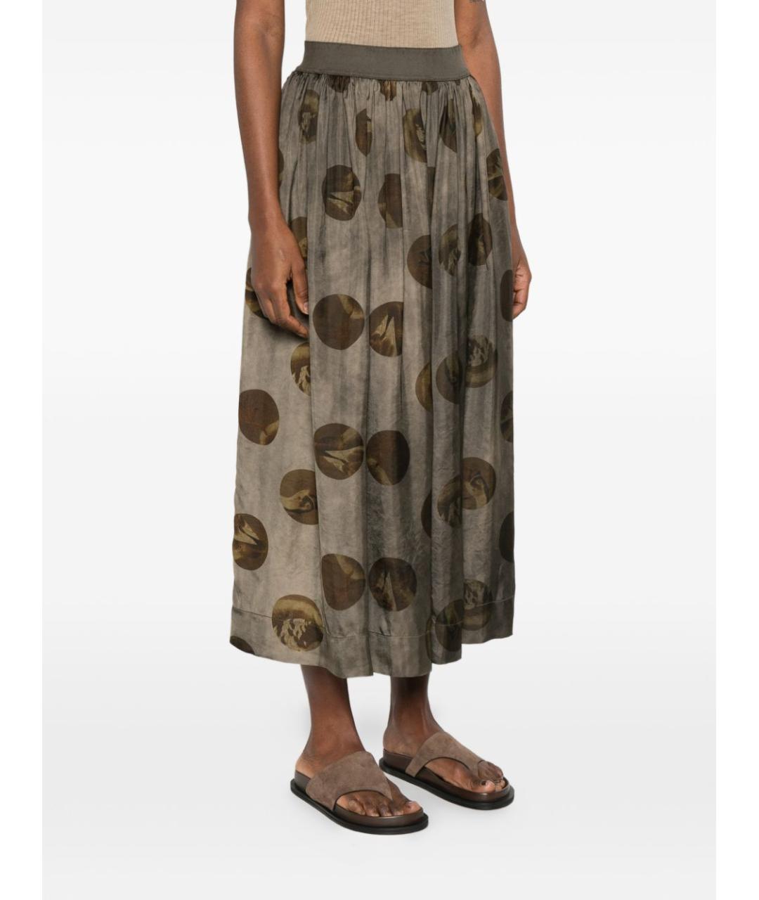 UMA WANG Серая хлопковая юбка миди, фото 2
