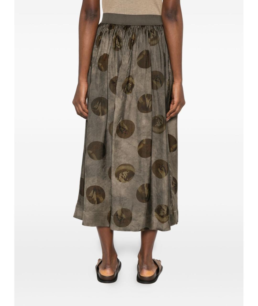 UMA WANG Серая хлопковая юбка миди, фото 4