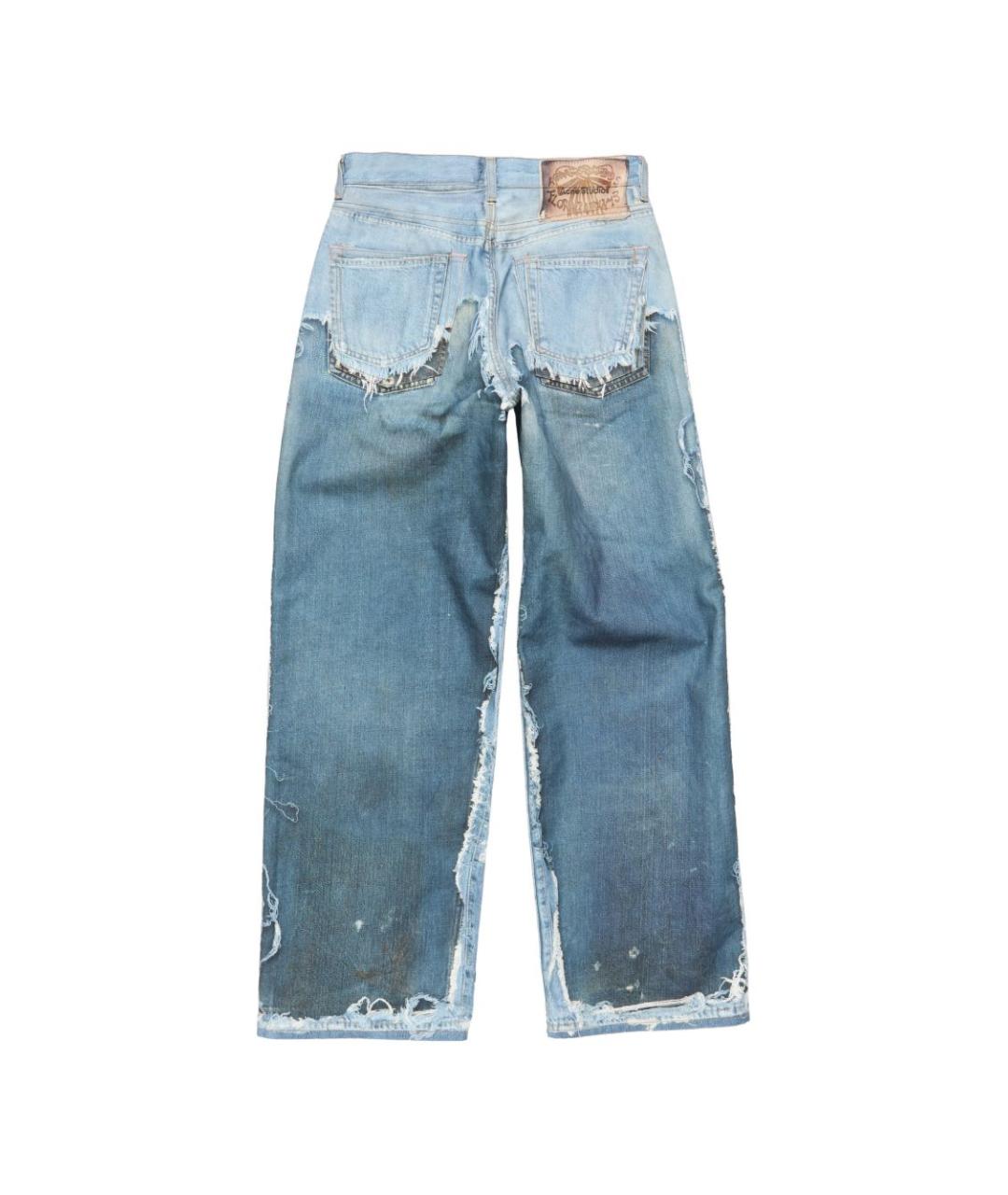 ACNE STUDIOS Голубые хлопковые прямые джинсы, фото 6