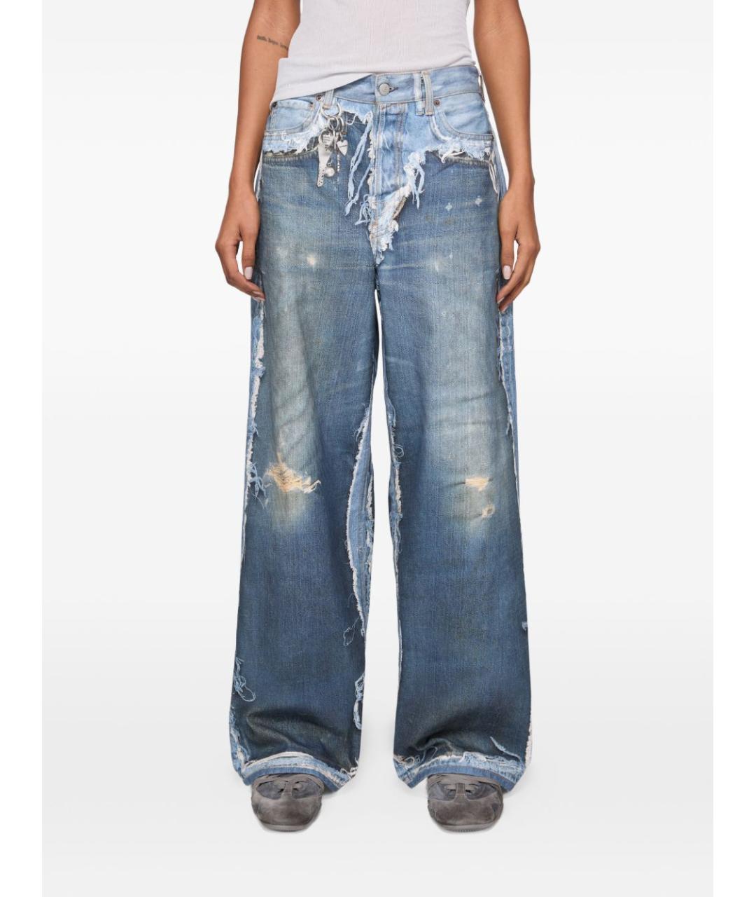 ACNE STUDIOS Голубые хлопковые прямые джинсы, фото 7