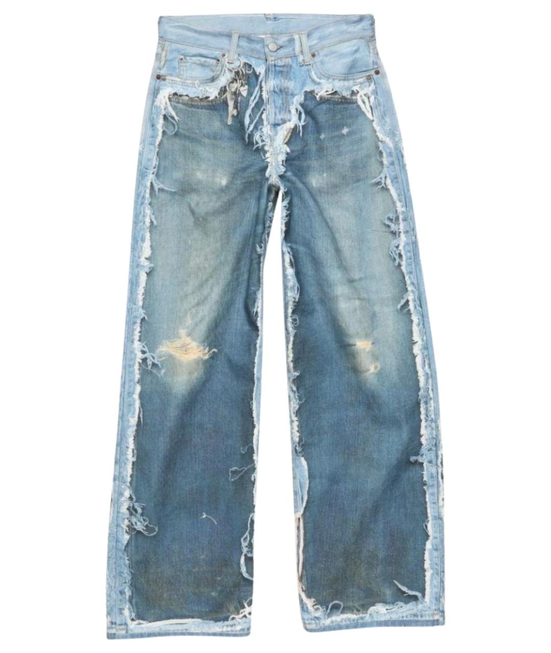 ACNE STUDIOS Голубые хлопковые прямые джинсы, фото 1