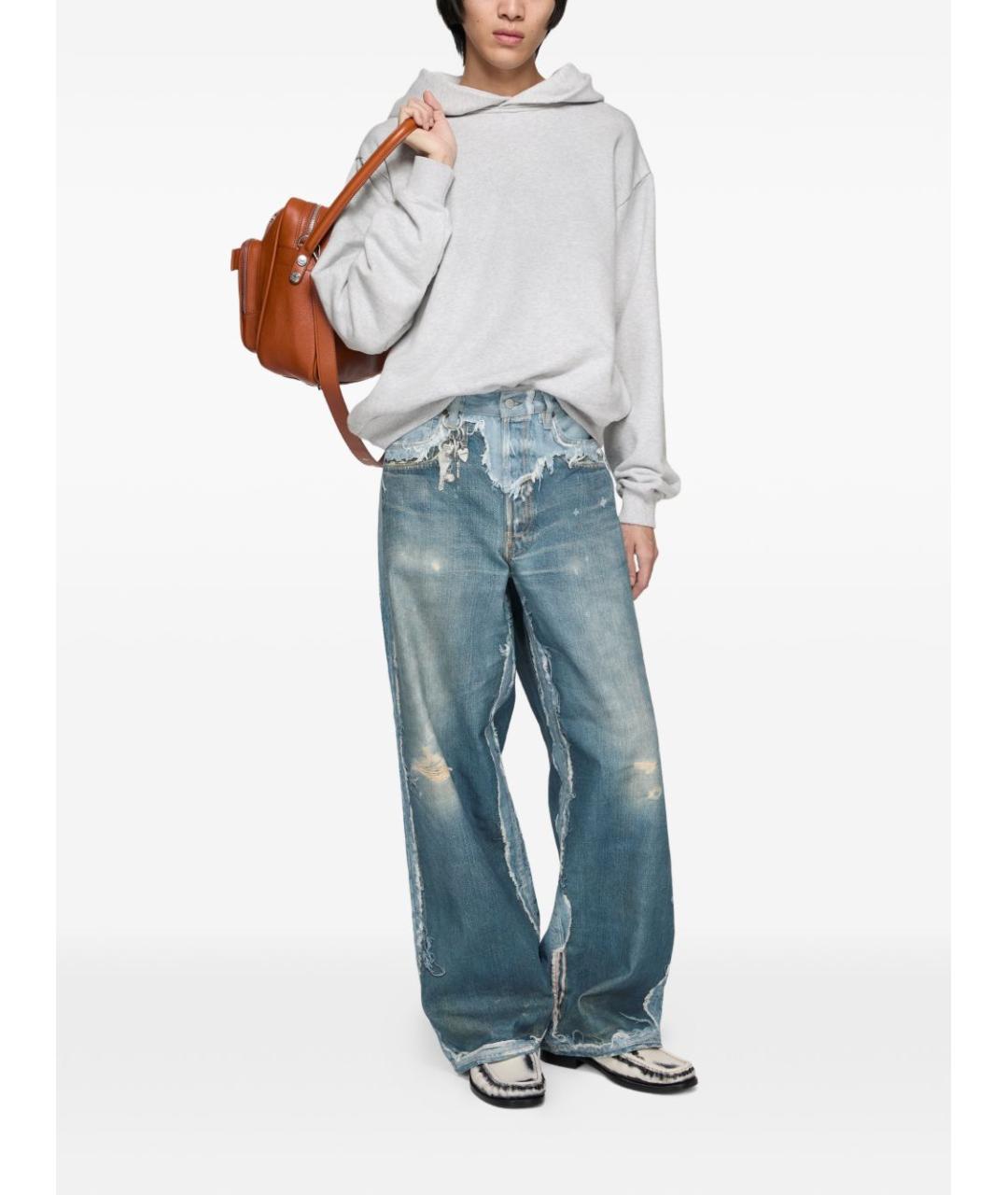 ACNE STUDIOS Голубые хлопковые прямые джинсы, фото 4