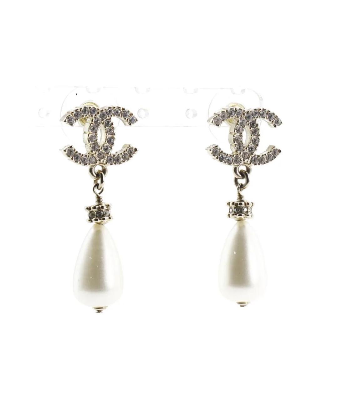 CHANEL Золотые жемчужные серьги, фото 1