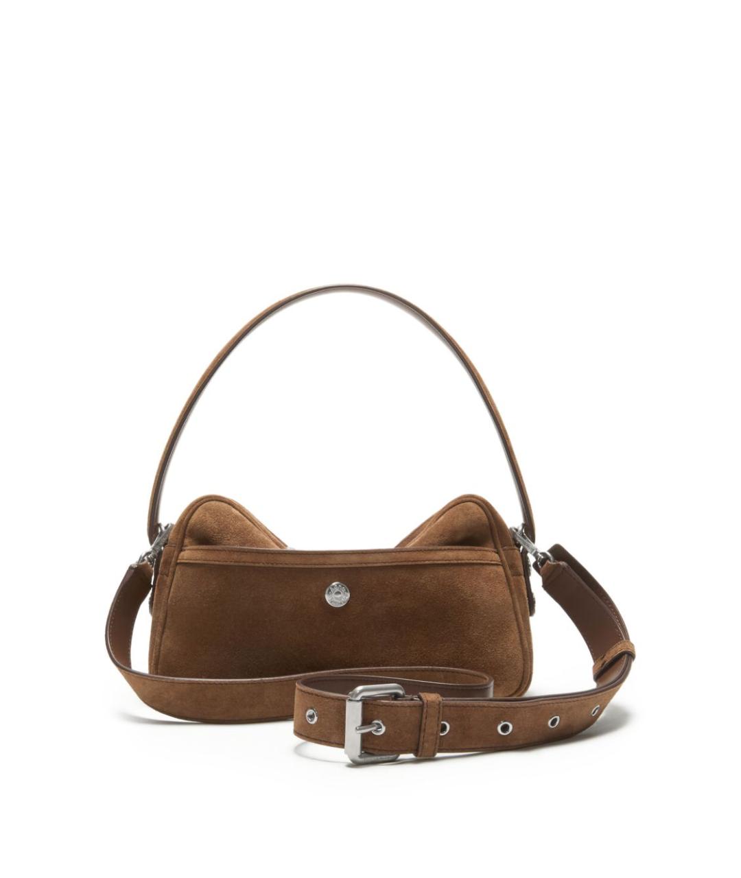 ACNE STUDIOS Коричневая замшевая сумка через плечо, фото 4