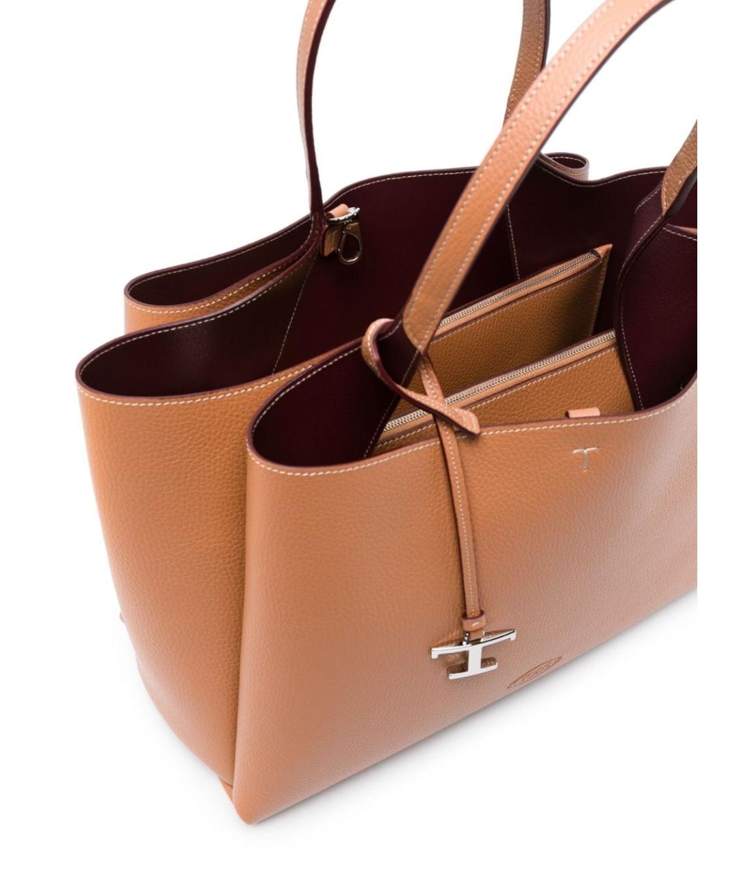 TOD'S Коричневая кожаная сумка тоут, фото 4