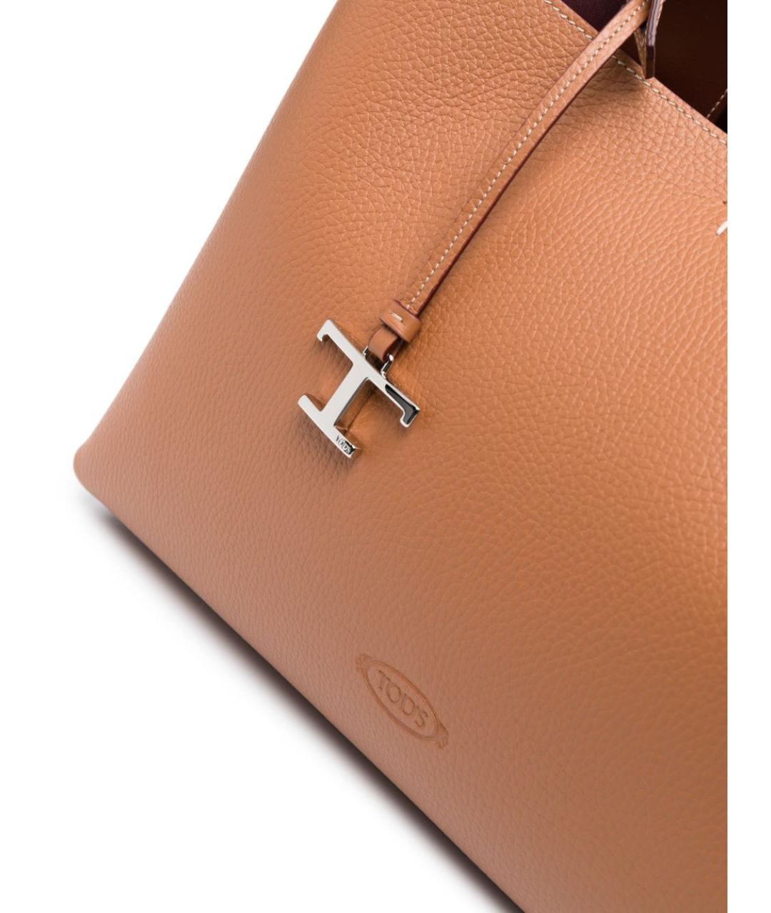 TOD'S Коричневая кожаная сумка тоут, фото 3