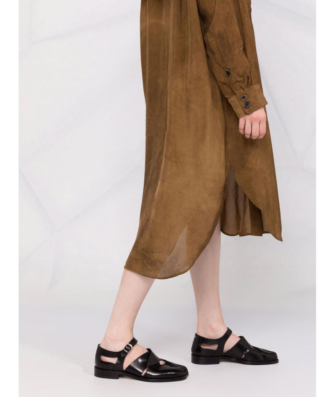 UMA WANG Коричневое вискозное повседневное платье, фото 3