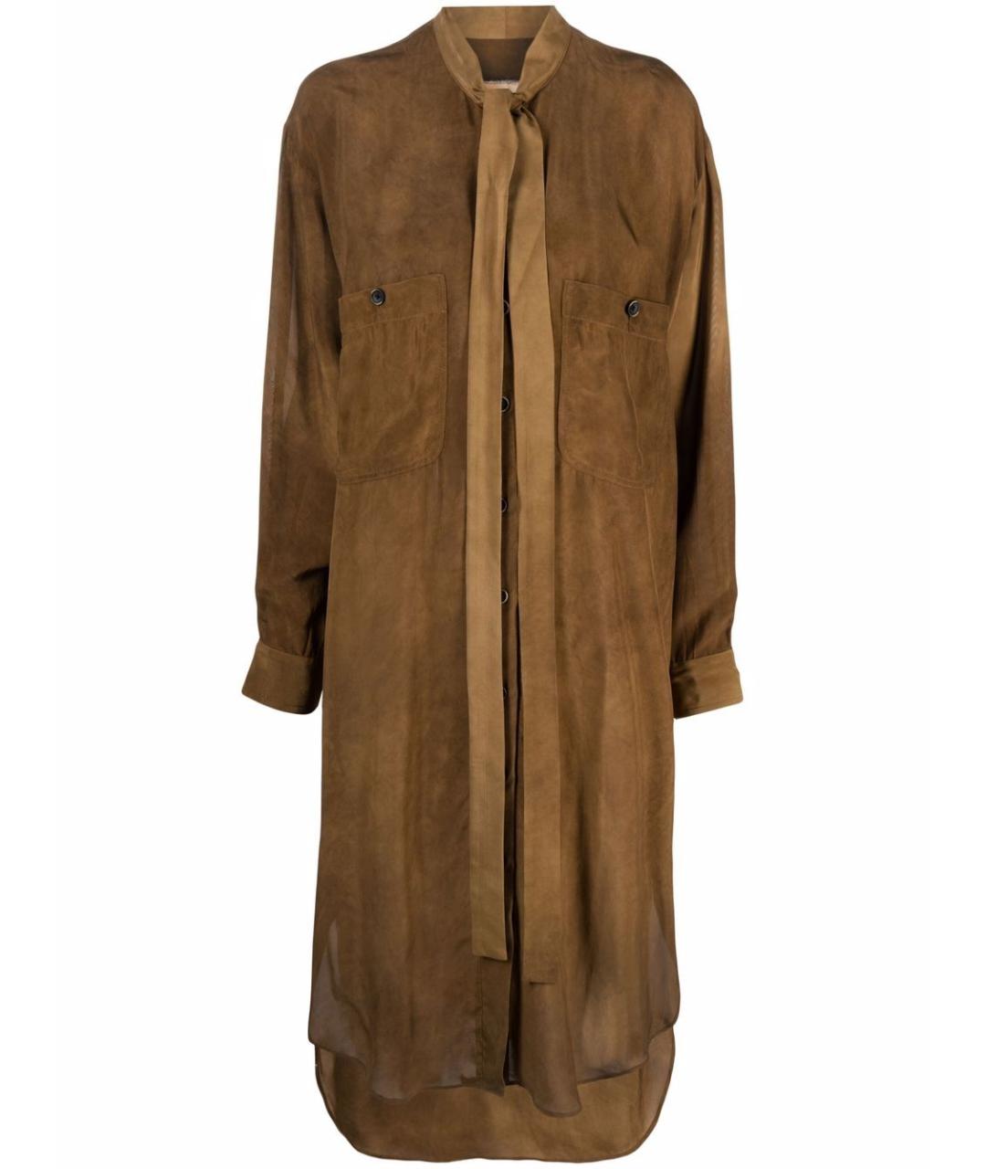 UMA WANG Коричневое вискозное повседневное платье, фото 1