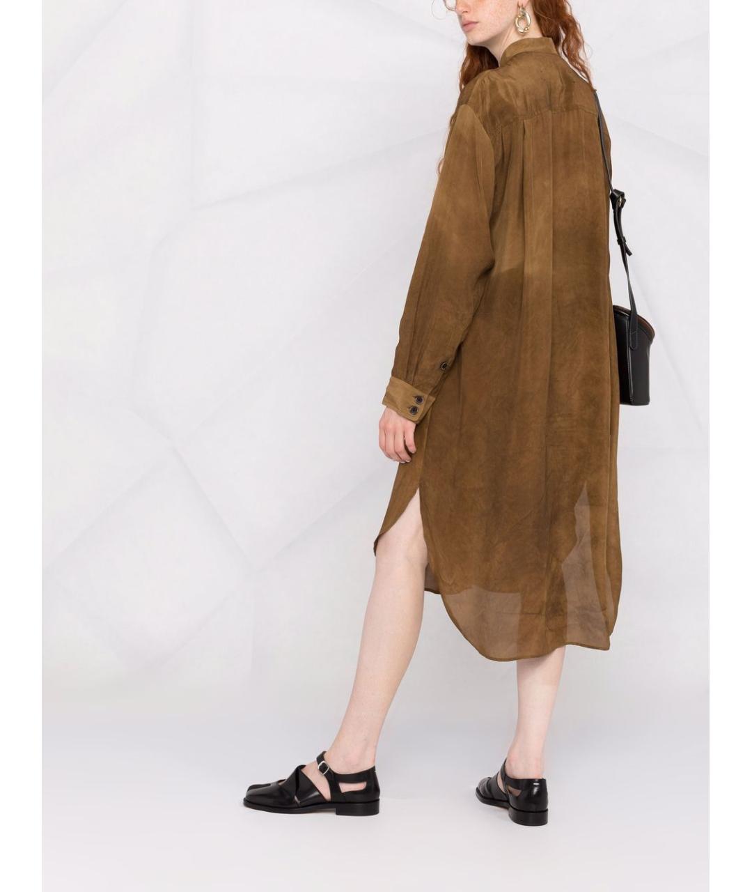 UMA WANG Коричневое вискозное повседневное платье, фото 4