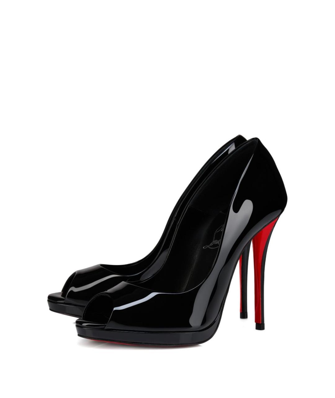 CHRISTIAN LOUBOUTIN Черные кожаные туфли, фото 4