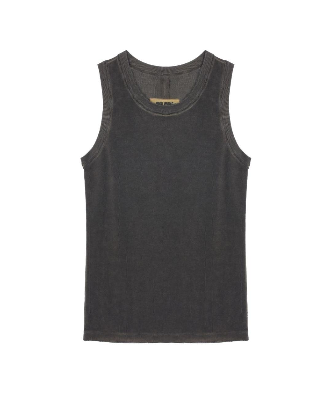 UMA WANG Серая хлопковая майка, фото 1