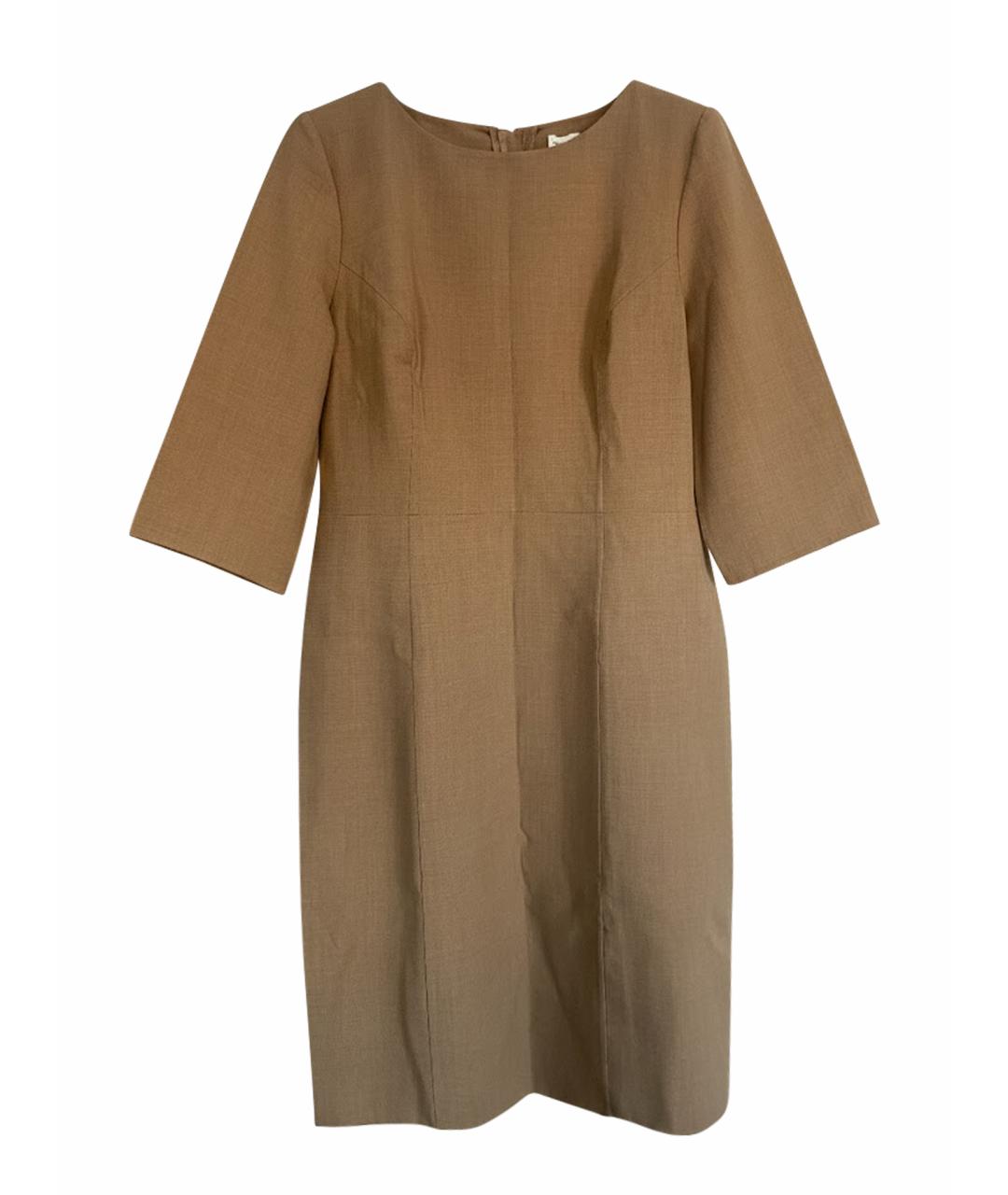 CAROLINA HERRERA Коричневое шерстяное повседневное платье, фото 1